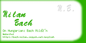 milan bach business card